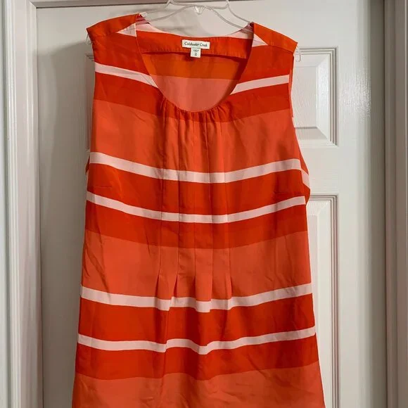 Coldwater Creek Women's Sleeveless Orange Blouse, Size 3X - Picture 1 of 4